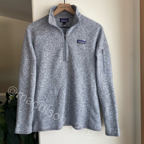Patagonia Better Sweater 1/4-Zip Fleece Large Birch White Slim Fit Grey L - Picture 12 of 12